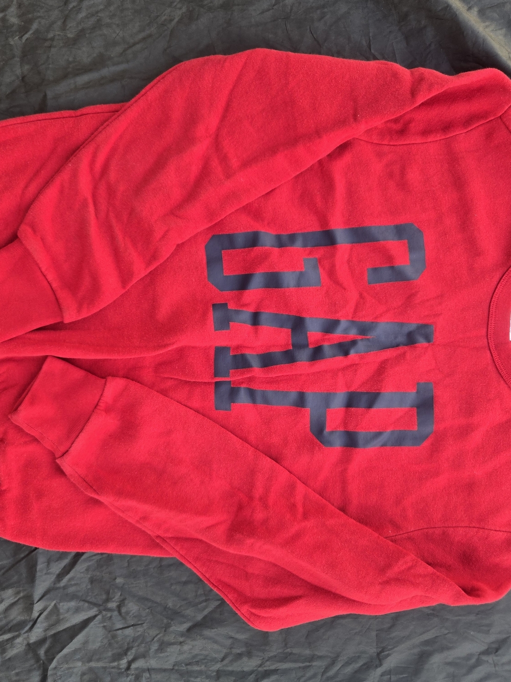GAP Women's Bright Red Crewneck with Navy Logo